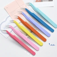 stainless steel girls makeup eyelash clips removal anti static lovely curved straight tip repair tweezers hand tools supplies