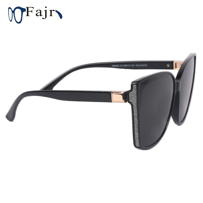 Женские солнцезащитные очки кошачий глаз винтажные черные с линзами роскошные