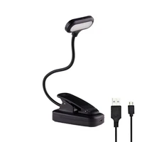 led book lights usb night light adjustable mini clip on desk lamp rechargeable flexible 3 modes for travel bedroom reading