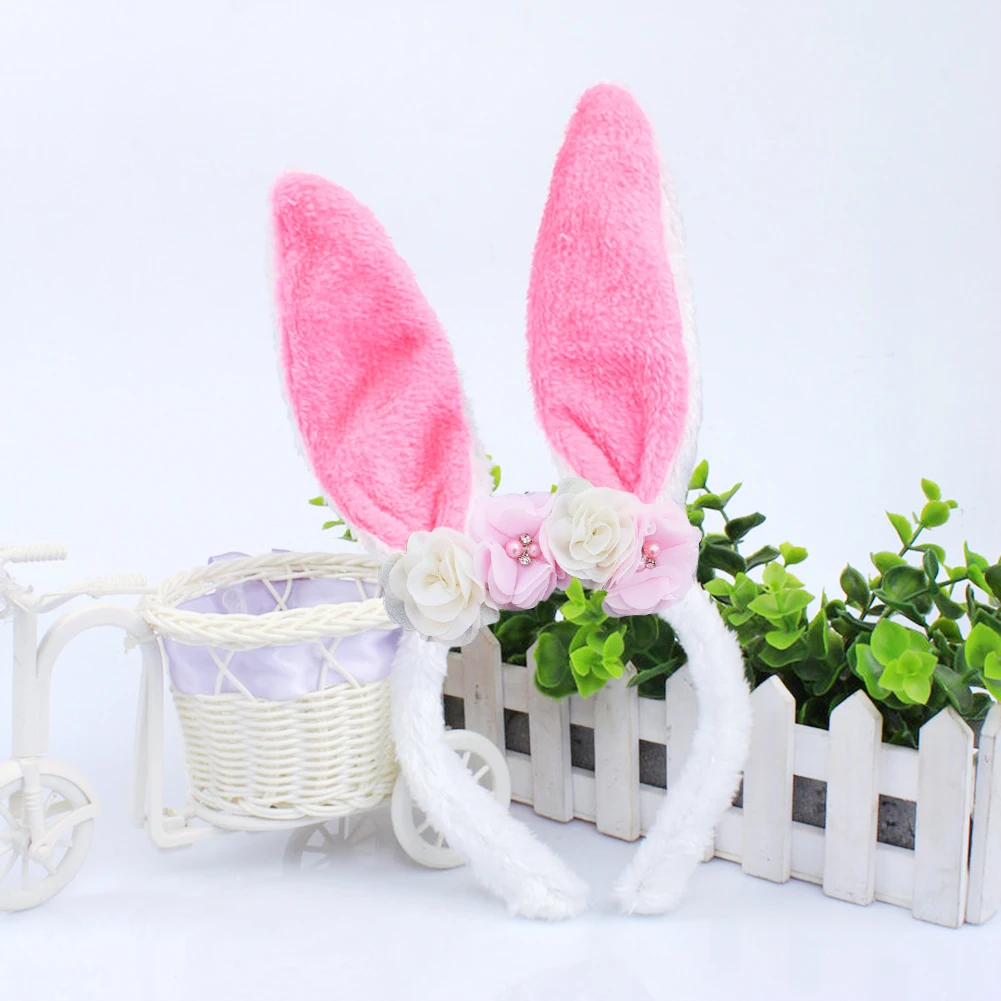 

Fluffy Rabbit Bunny Ear Hairband Birthday Easter Cosplay Party Headwear Hairpins Hair Accessories for Adults Kids