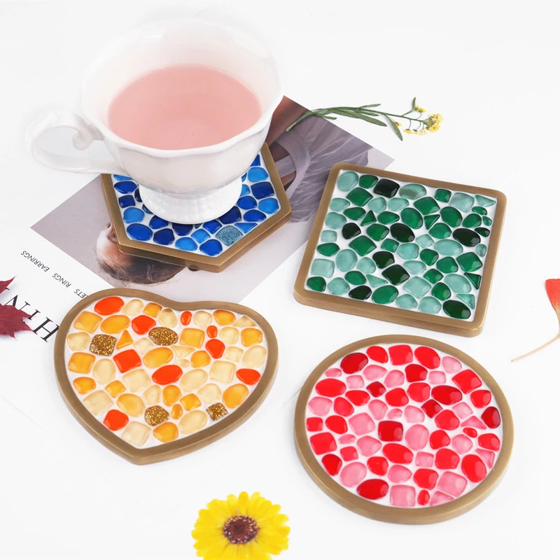 

Silicone Mold DIY Crystal Epoxy Resin Mold Round Square Irregular Mosaic Coaster