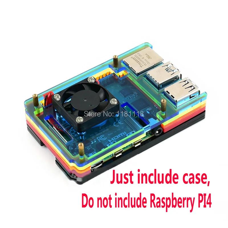 Чехол для Raspberry Pi 4 model B цветной акриловый чехол радужной расцветки 4B с