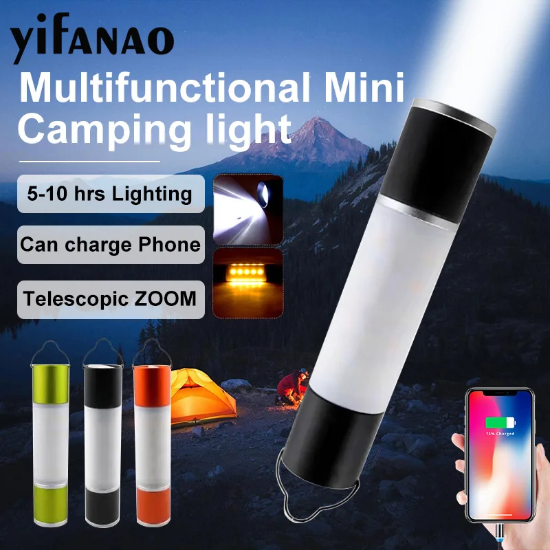 

Портативный светодиодный фонарь для кемпинга, 6 режимов работы, уличный фонарь для палатки, ручной фонарь с USB-зарядкой, водонепроницаемый п...