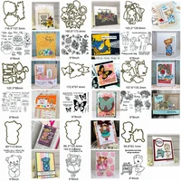 mix flower animals human bear butterfly letter alphabet metal cutting dies match combine clear silicone stamps make cards new