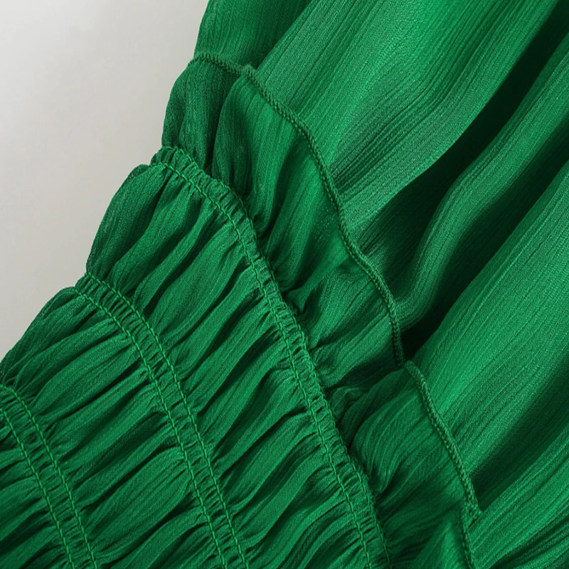 Женское элегантное платье-рубашка зеленого цвета модное длинное платье с