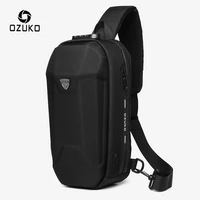 ozuko fashion men crossbody bag multifunction anti theft shoulder bags male waterproof usb charge short trip messenger chest bag