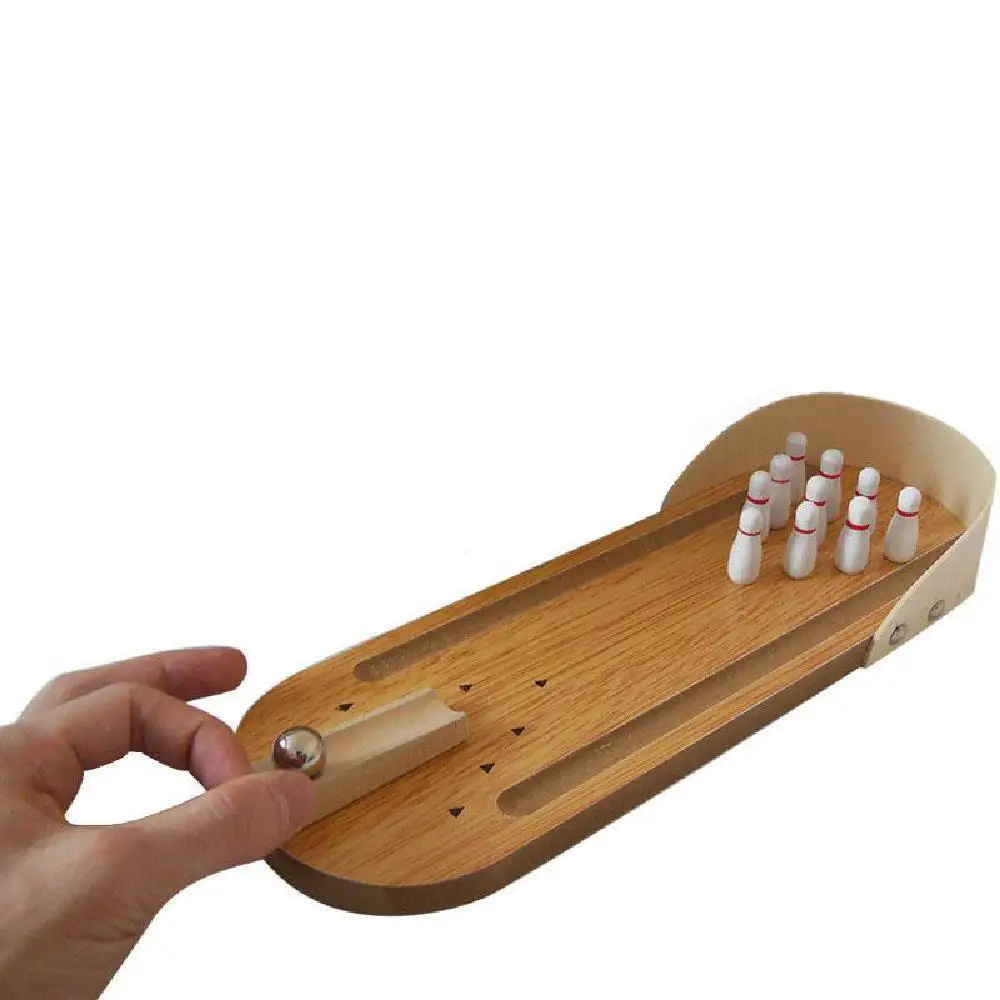 Деревянный Мини-стол для боулинга интерактивные настольные игры родителей и