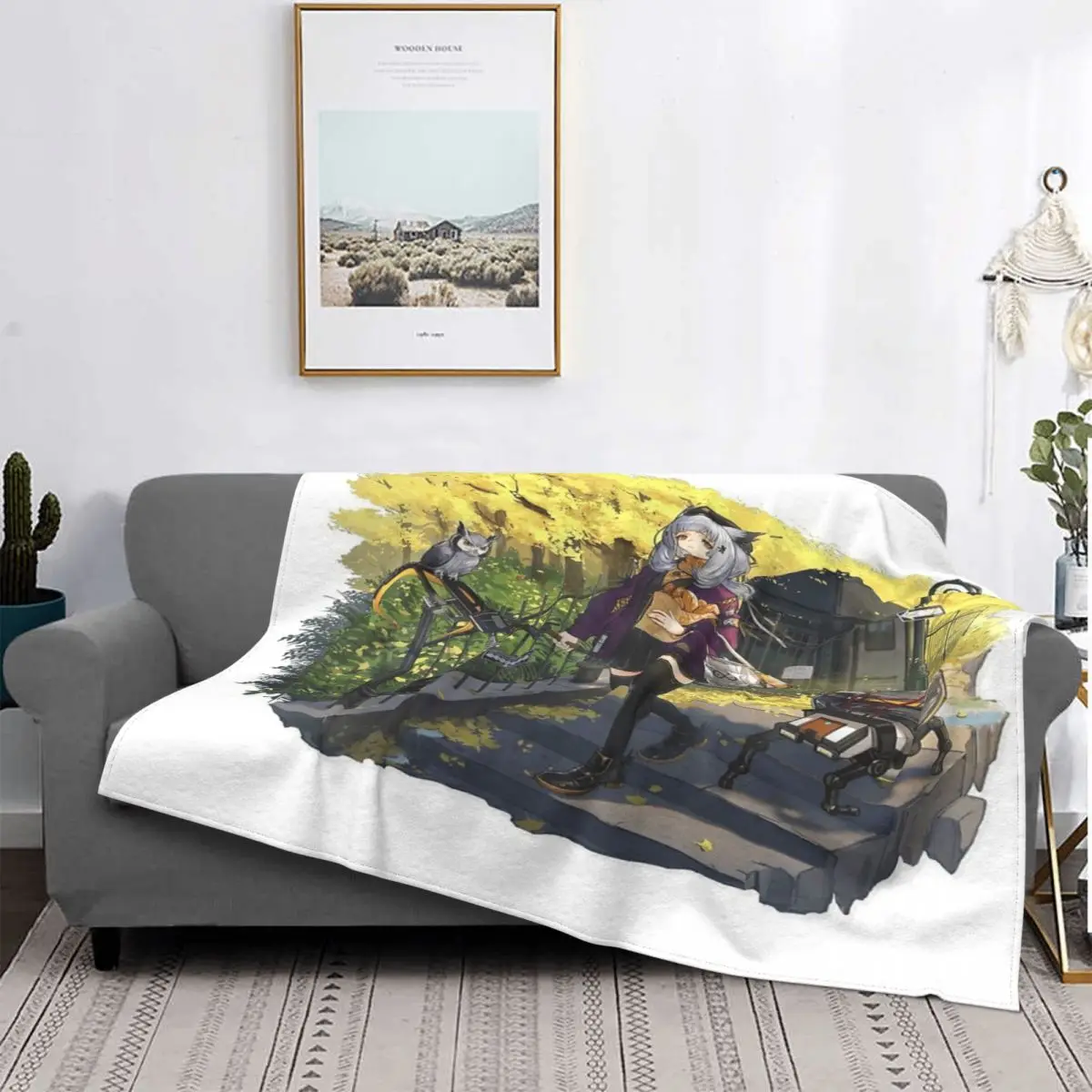 

Ptilopsis-Manta de Serenity-Arknights, colcha para cama, manta a cuadros de muselina, manta térmica, toalla de playa de lujo