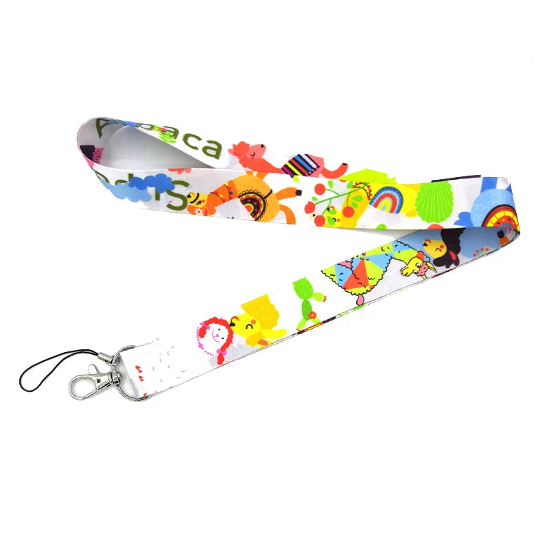Альпака лама мультфильм милый шнурок для ключей телефон ремни usb id карты значки держатели шеи ремни шнур для ключей лямки брелок