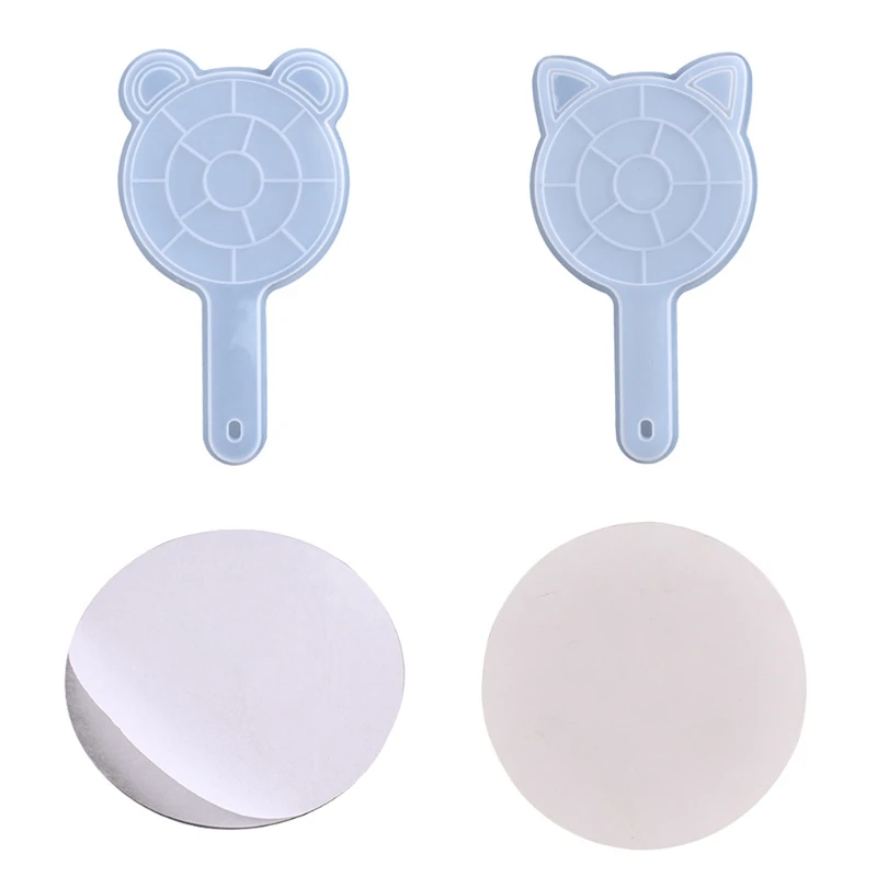 

Ручной милые кошки/медвежьими ушками, повседневное Хлопковое платье, косметические зеркала с украшением в виде кристаллов эпоксидная смол...