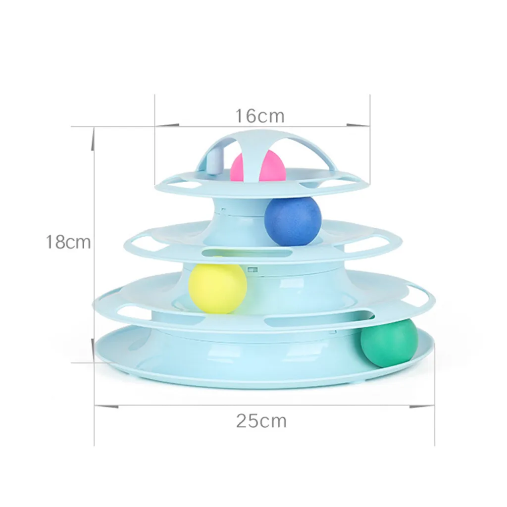 

cat toy pet accessories Four Layers Pet Toys Intelligence Play Tray Cat Cat interactive game turntable toy