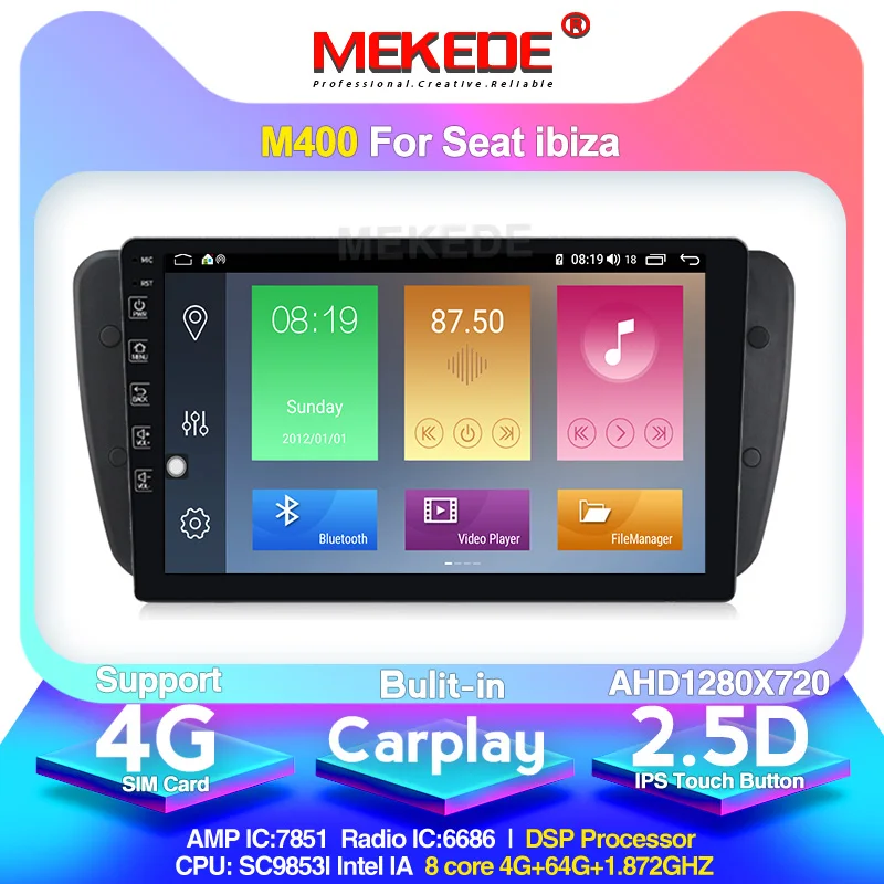8 ядер IPS экран 4G LTE Android10.0 Автомобильный мультимедийный DVD плеер для Seat Ibiza 6j 2009 2013 с