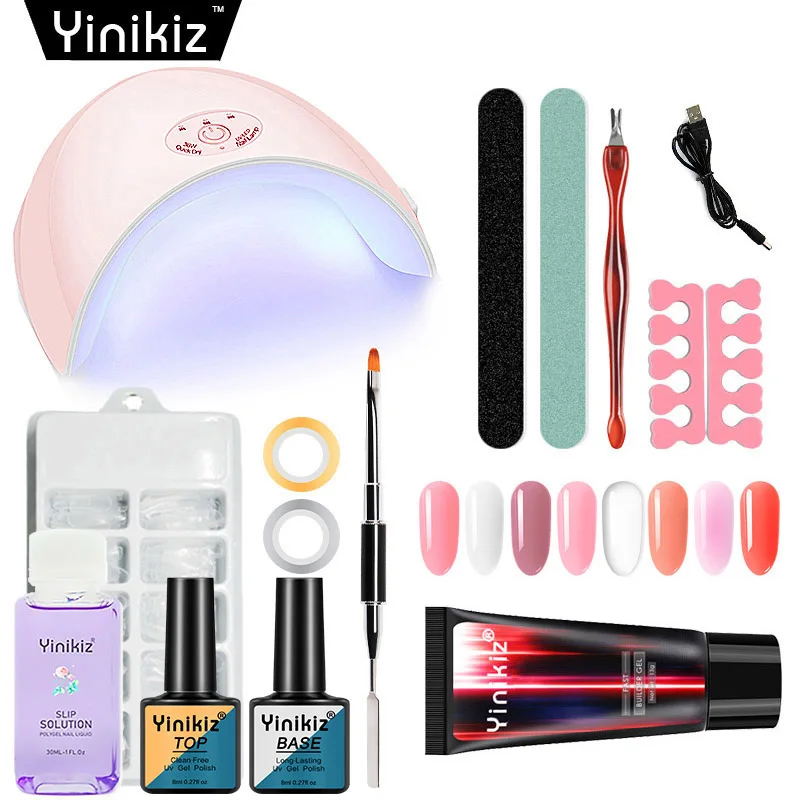 Yinikiz поли Удлинитель Набор гелей для ногтей праймер лак гель УФ быстро