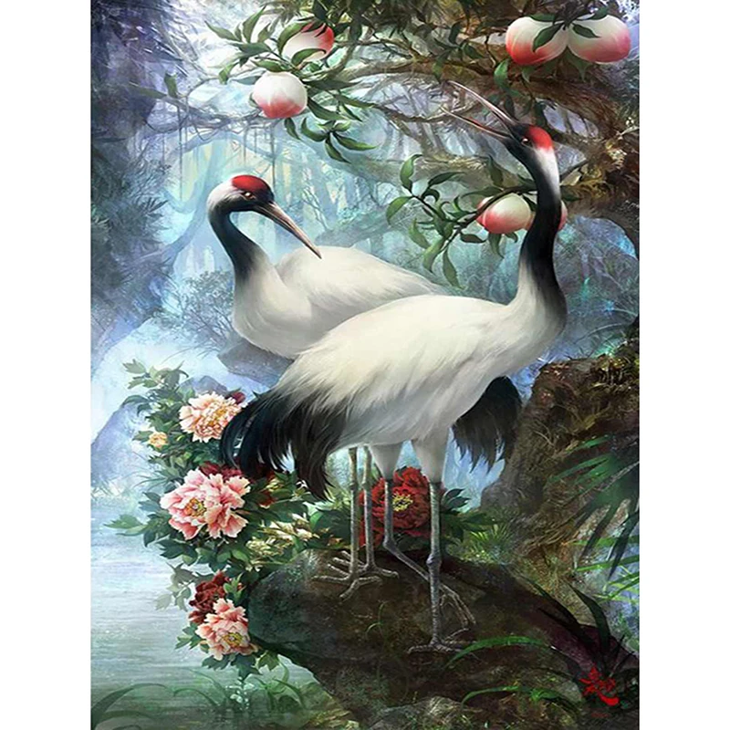 

5D DIY Diamond Painting Red-Crowned Crane Full Square/Round Drill Rhinestone Mosaic Diamond Embroidery Animals Home Decoration