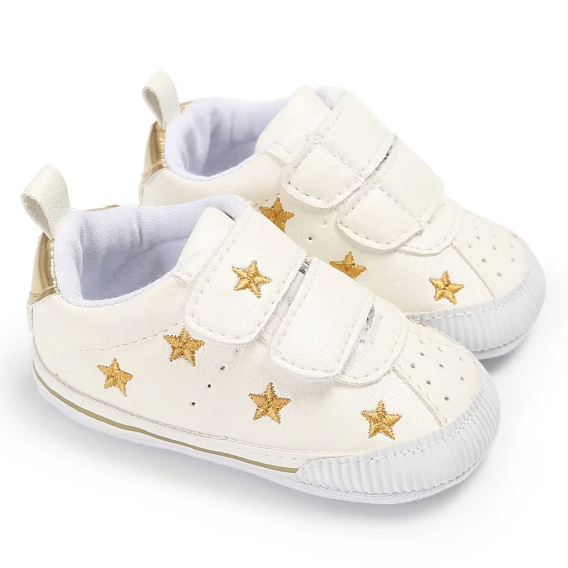 

Toddler Shoes Pink White Black Infant Casual Crib Shoes Rubber Sole Anti -slip Breathable Newborn Boys Gilrs Indoor Shoes