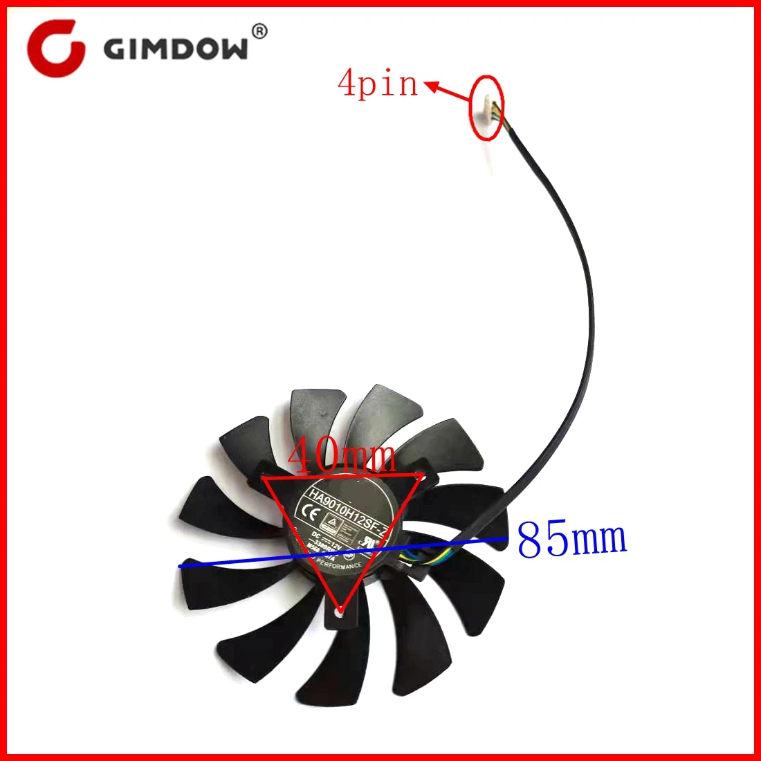 

New HA9010H12SF-Z DC12V 85mm 4pin for msi RX560 GTX1050/1060 AERO ITX Graphics Card Fan
