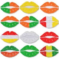 1pcs french kiss badges patches for clothing iron embroidered patch applique iron sew on patches sewing accessories for clothes