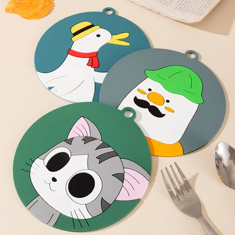 

Cartoon Silicone Coaster Animal Shaped Coffee Table Cup Mats Pad Drinks Milk Coffee Holder Mat Placemat Kitchen Accessories