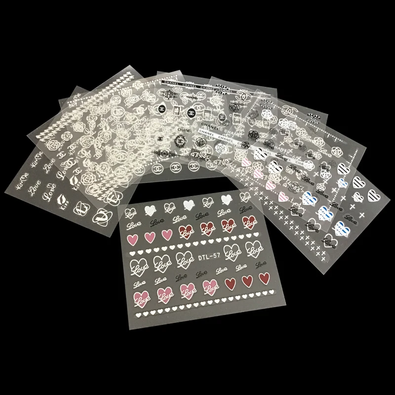 3 шт./лот Золото/Щепка 3D-Наклейки для ногтей с фирменным логотипом в форме цветка