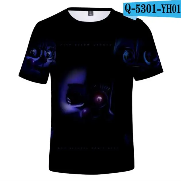 color at picture Новые детские футболки с короткими рукавами с героями мультфильмов детская одежда для мальчиков с 3d принтом Fnaf Five Nights At Freddy футболка для девочек летние детские топы, футболки - Цвет: color at picture