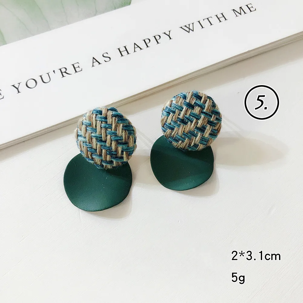 Style-5 Модные ювелирные изделия зеленые геометрические акриловые деревянные неправильные полые круглые квадратные висячие серьги металлические висячие серьги женские ювелирные изделия - Окраска металла: Style-5
