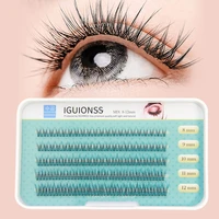 iguionss 5 rows 205 pcs eyelashes single cluster self grafting fishtail lashes design 8 12mm mixed packaging c curl