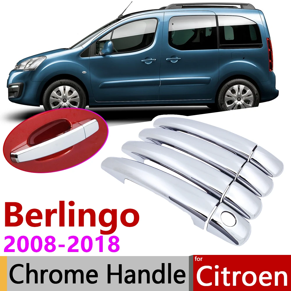 Хромированная накладка на дверную ручку для Citroen Berlingo 2008 ~ 2018 аксессуары