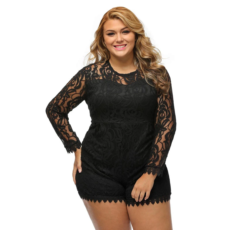 Женский летний кружевной черный комбинезон 2020 белый короткий с вырезами и