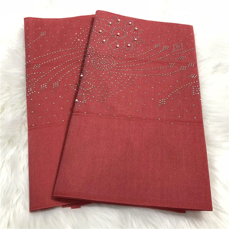 Африканский gele головной убор aso oke головной убор с бисером нигерийские Стразы gele головной убор мода для вечерние 2 шт./лот-AH30 - Цвет: 29