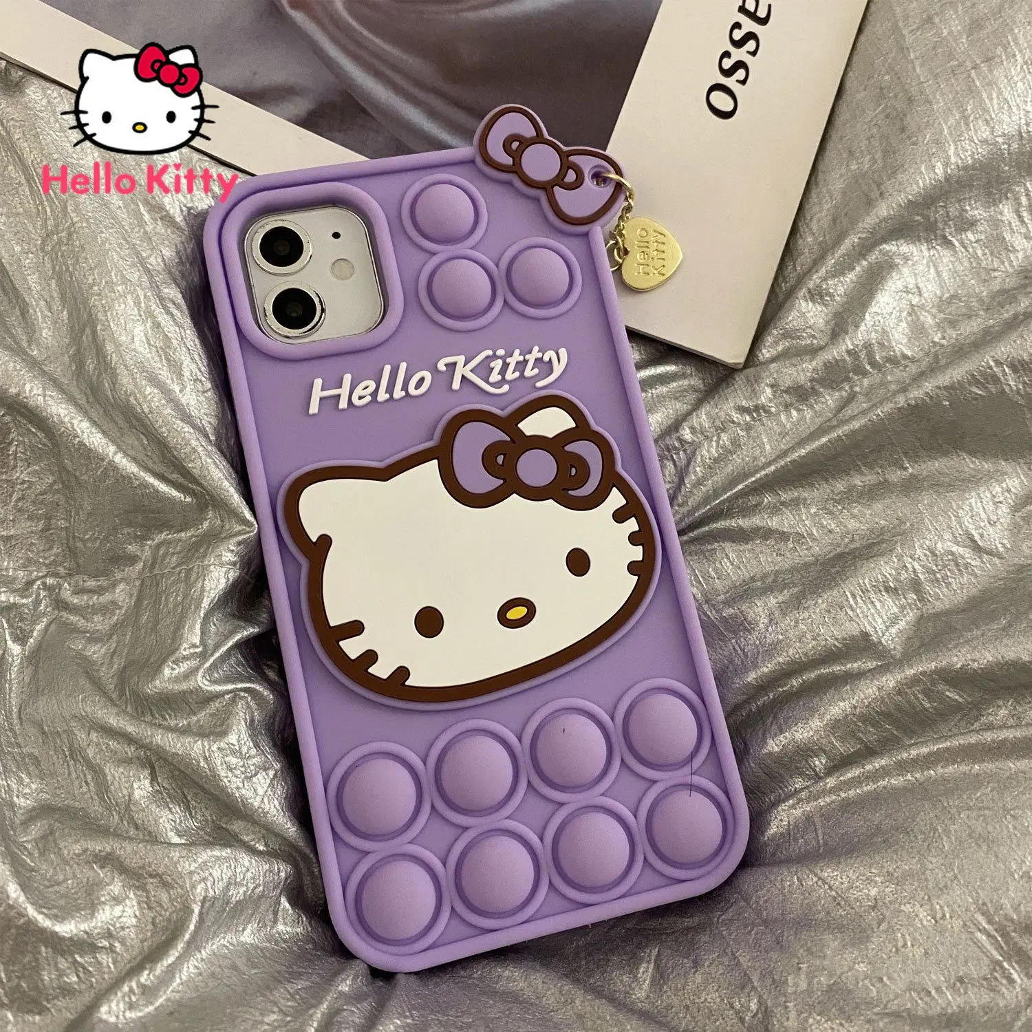 

Hello Kitty 3D Creative Cute Silicone Phone Case for iPhone12 12Pro 12Promax 11 11Pro 11Promax Mini X XS MAX XR 7 8 Plus Cover