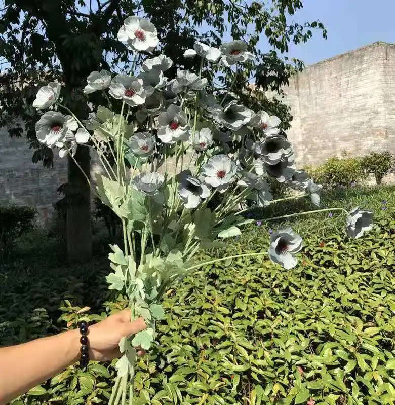 8 искусственный цветок anemone с множеством головок для гостиной спальни цветочное