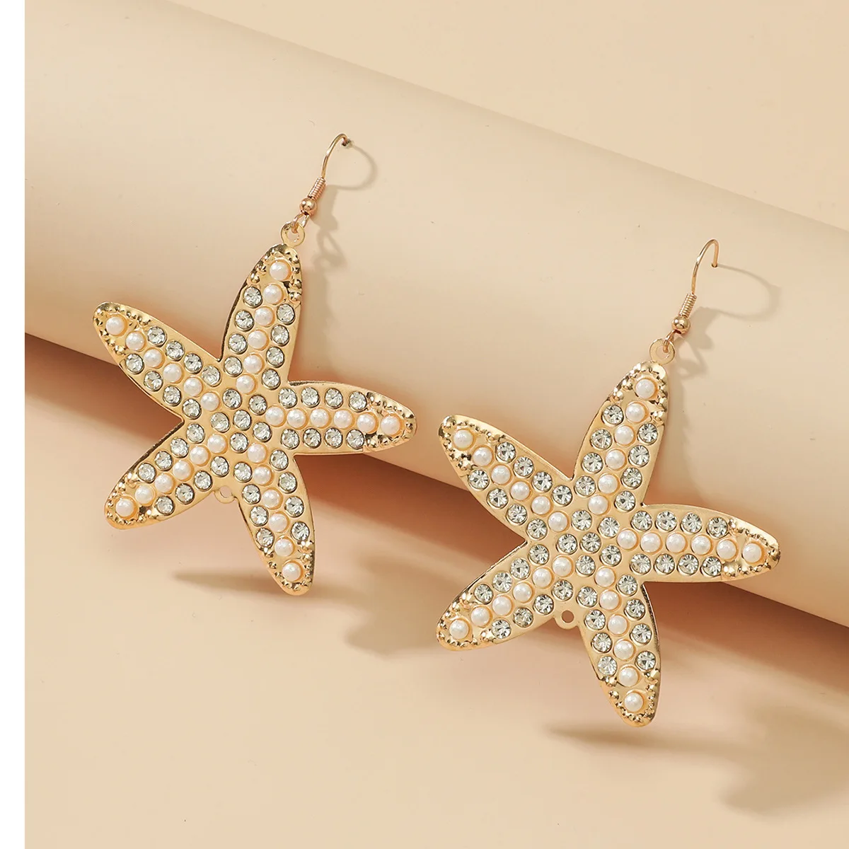 

AENSOA Fashion 2019 Shiny Big Pentagonal Star Drop Earrings For Women Korea Large Exaggerated Starfish Statement Dangle Earrings