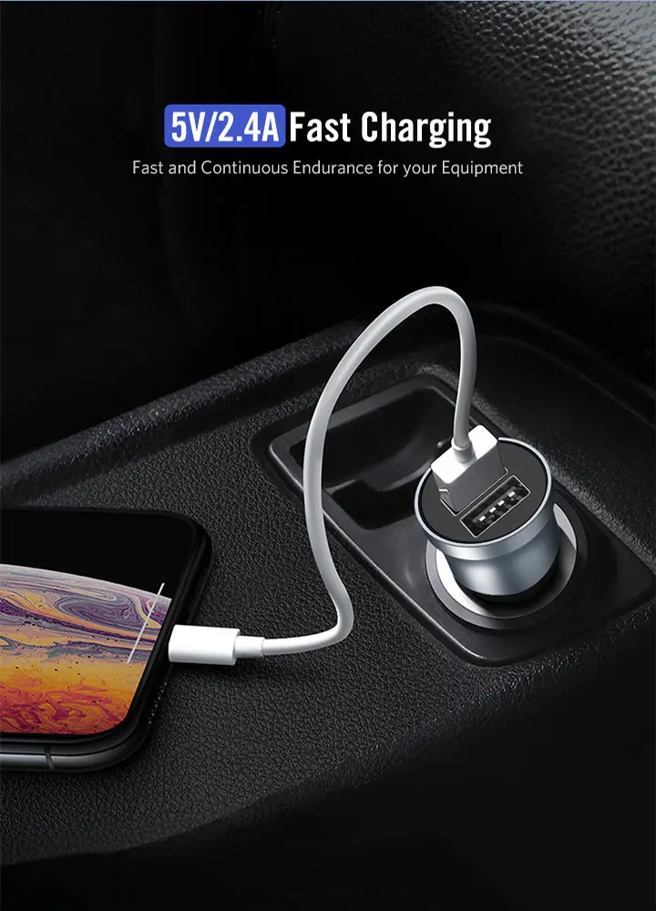 Suntaiho Mini 12-24 в двойной usb порт автомобильное зарядное устройство Быстрая зарядка мобильного телефона автомобильное зарядное устройство для Iphone 7 7 plus SE для samsung S6 S5
