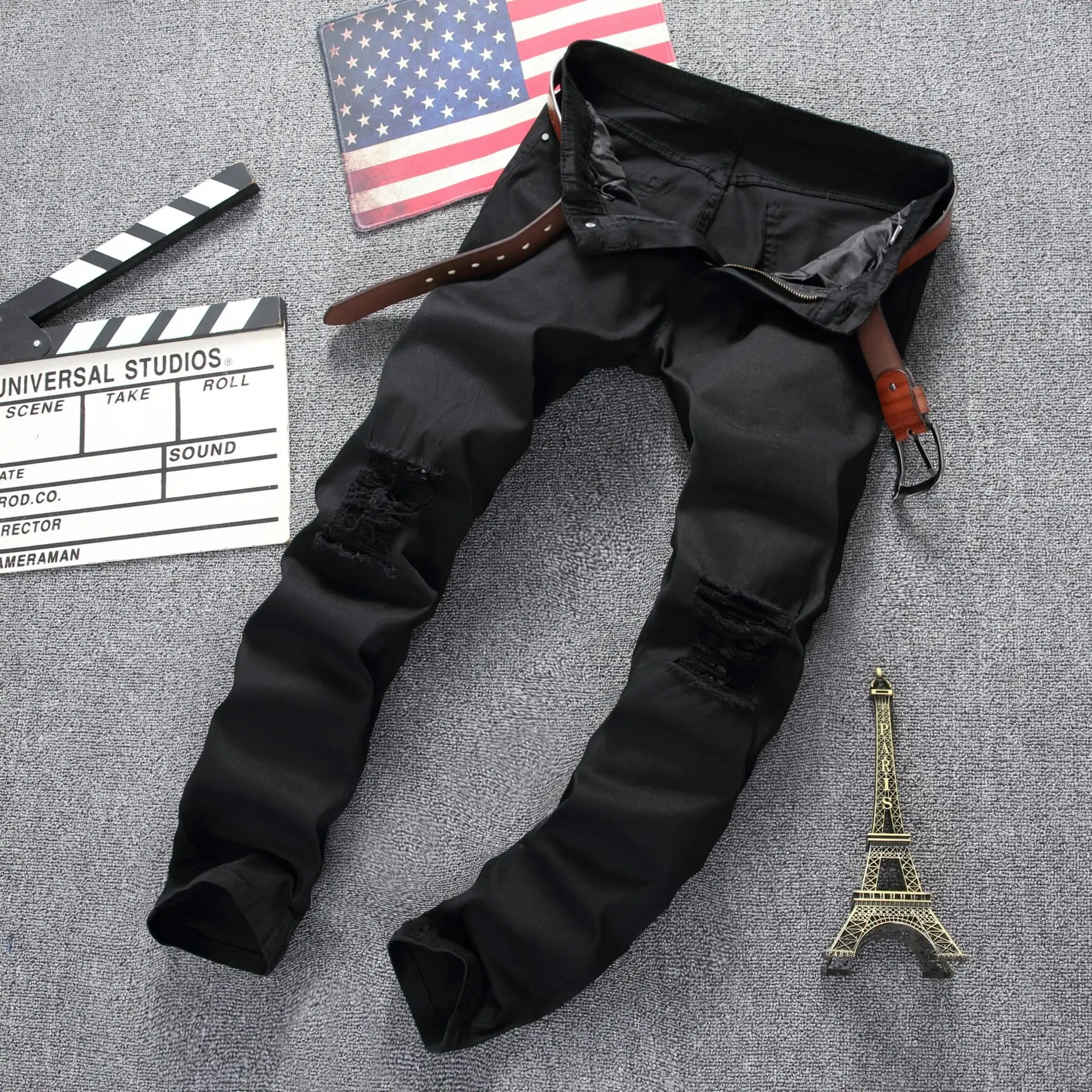 

Men's Fashion Jeans Trousers Casual Hip Hop Over Size Skateboard Hipsters