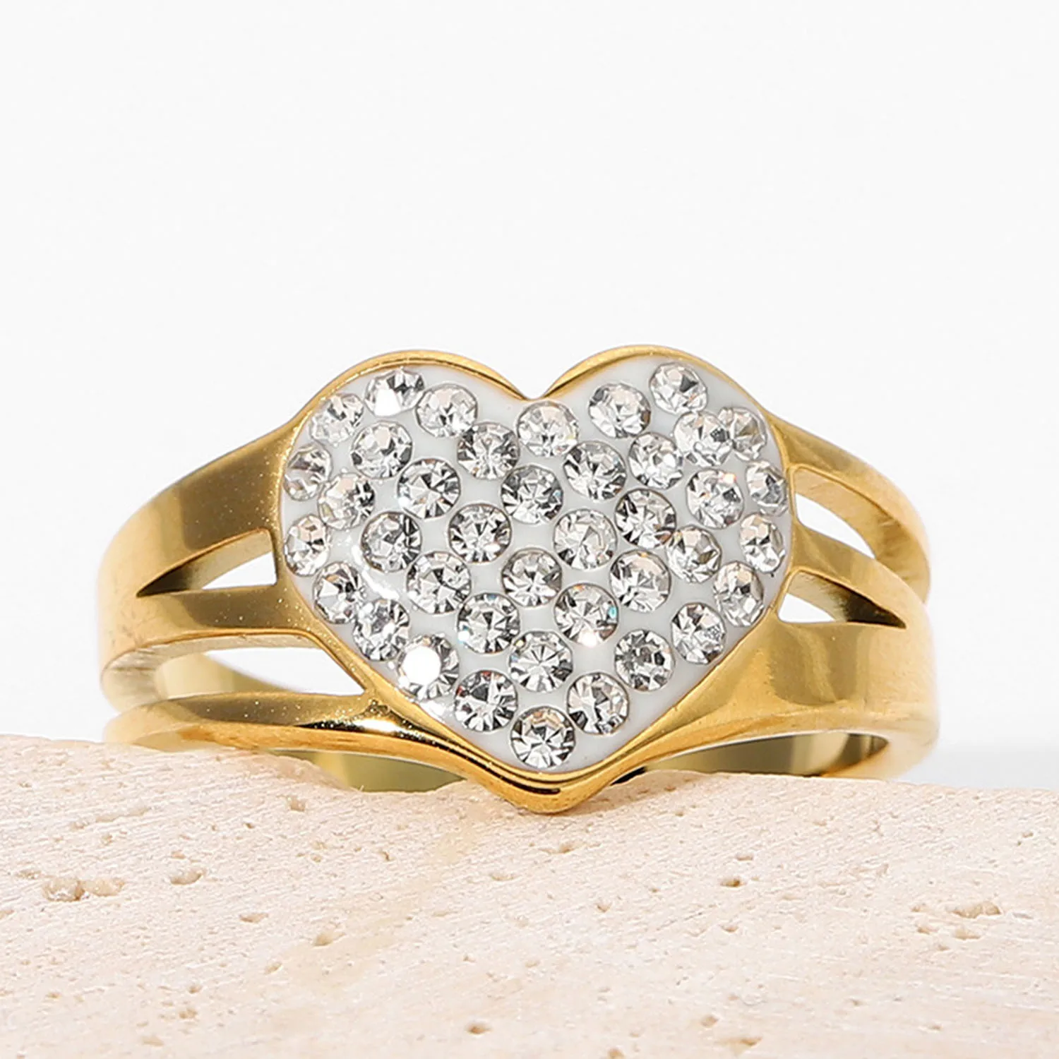 

Блестящие кольца из нержавеющей стали 18K для женщин, винтажные свадебные украшения, подарок для девушки, золотой Размер 6 8 7