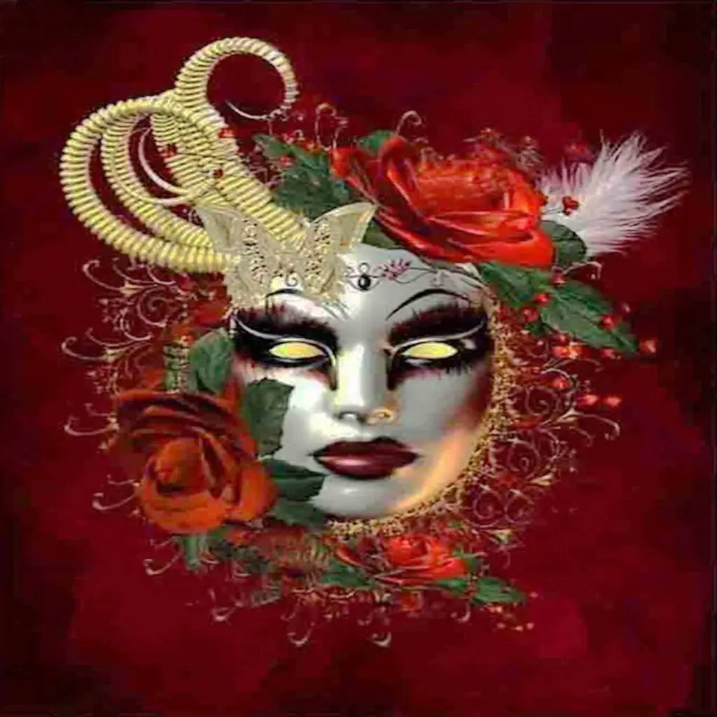 

Home 5D DIY Diamond Painting Square Diamond Cross Sticker Crafts Fine Art Sewing "Halloween Facial" Room Point-Decoration Gift