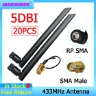 GRANDWISDOM 20 шт. 433 МГц Антенна 5dbi sma разъем lora модуль lorawan антенна ipex 1 SMA Штекерный Удлинительный кабель
