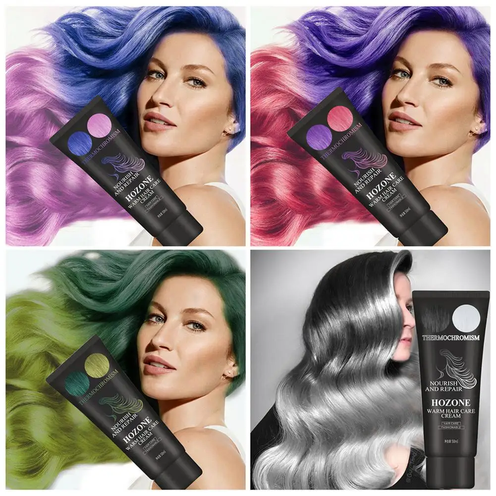 Термохромная меняющая цвет крем чудо-краска волшебный для волос термо