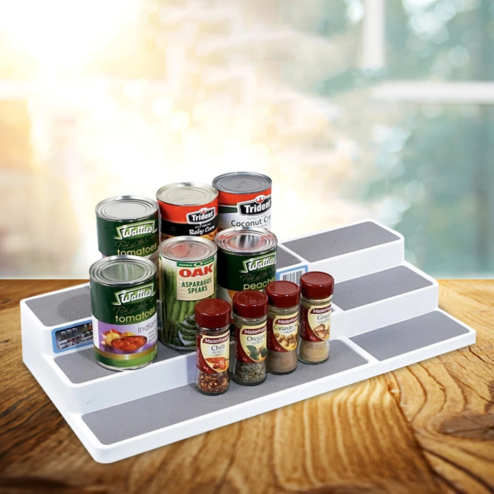 3-layer Expandable Spice Rack Stepped Seasoning Shelf Bbottle Organizer Cabinet Kitchen Bottle Jar Stand | Дом и сад