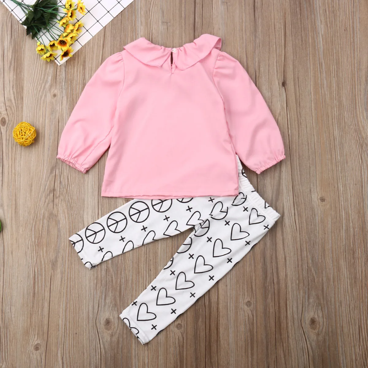 2019 Baby Spring Autumn Clothing Boutique Toddler Kids Girl Pink Long Sleeve Tops Shirts Hearts Pants Legging Outfit 1-6T | Детская