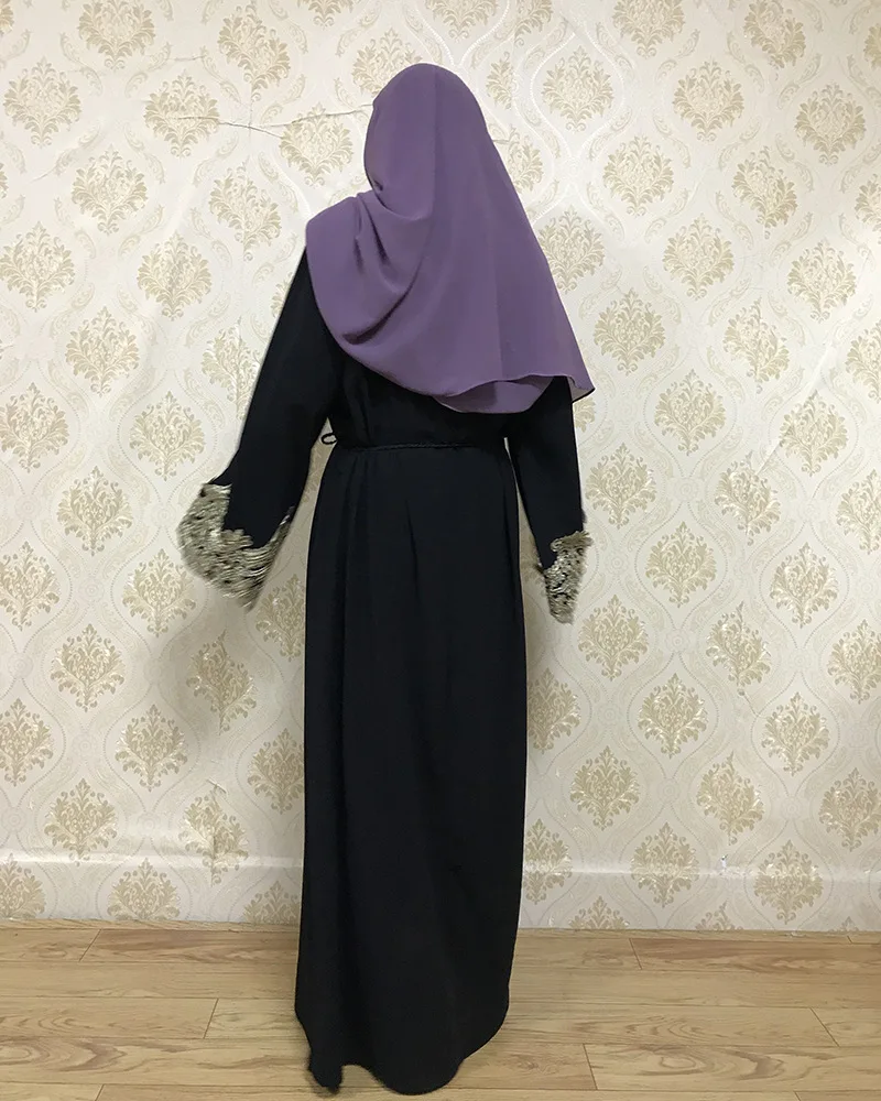 Арабское мусульманское платье-абайя женское кимоно с вышивкой Марокканское