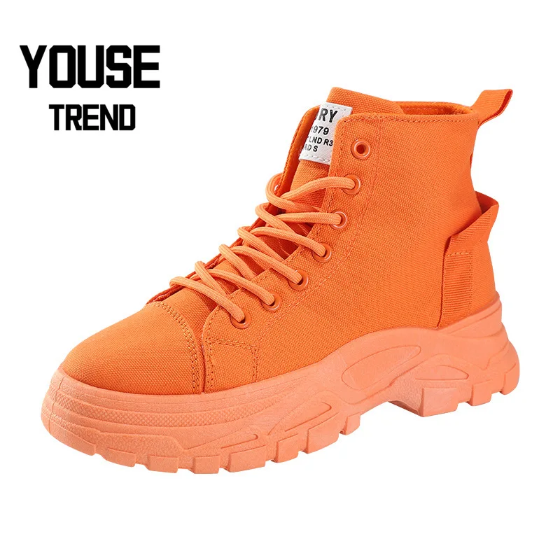 2020 ограниченные женские ботинки парусиновые ботильоны Женская Осенняя обувь на