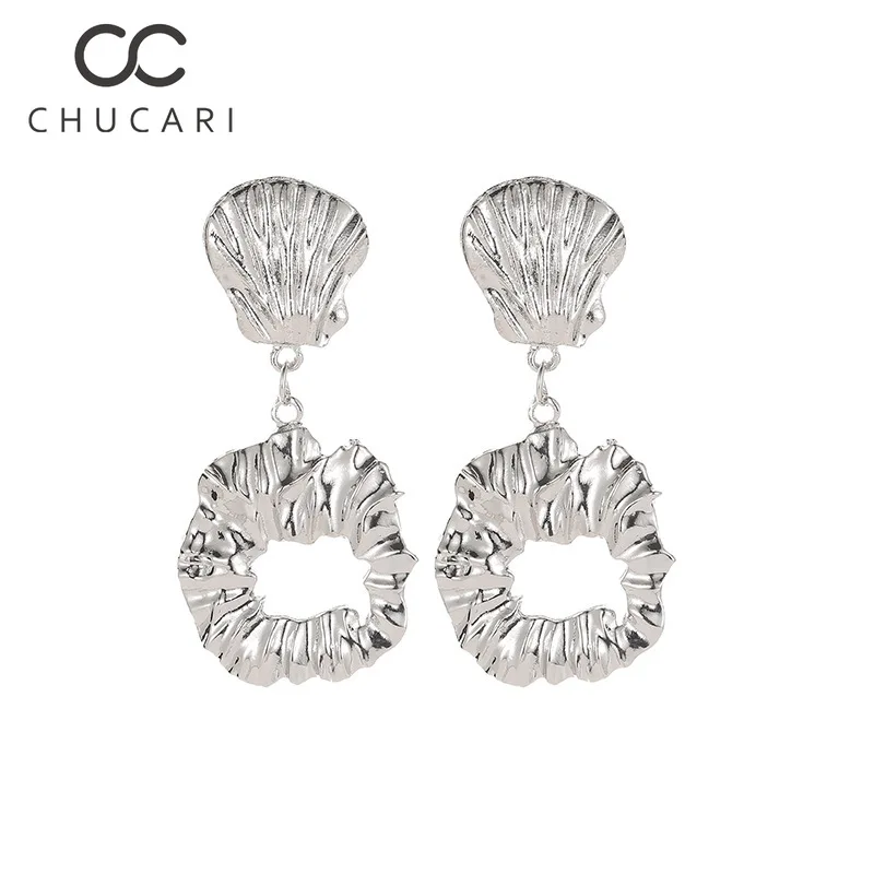 CHUCARI Модные женские богемные серьги в виде раковины с золотой морской звездой