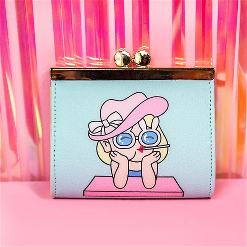 Bentoy Mental Clip Coin Purse Milkjoy Cute Cartoon Women Card Wallet Harajuku Student Money Holder Bag | Багаж и сумки