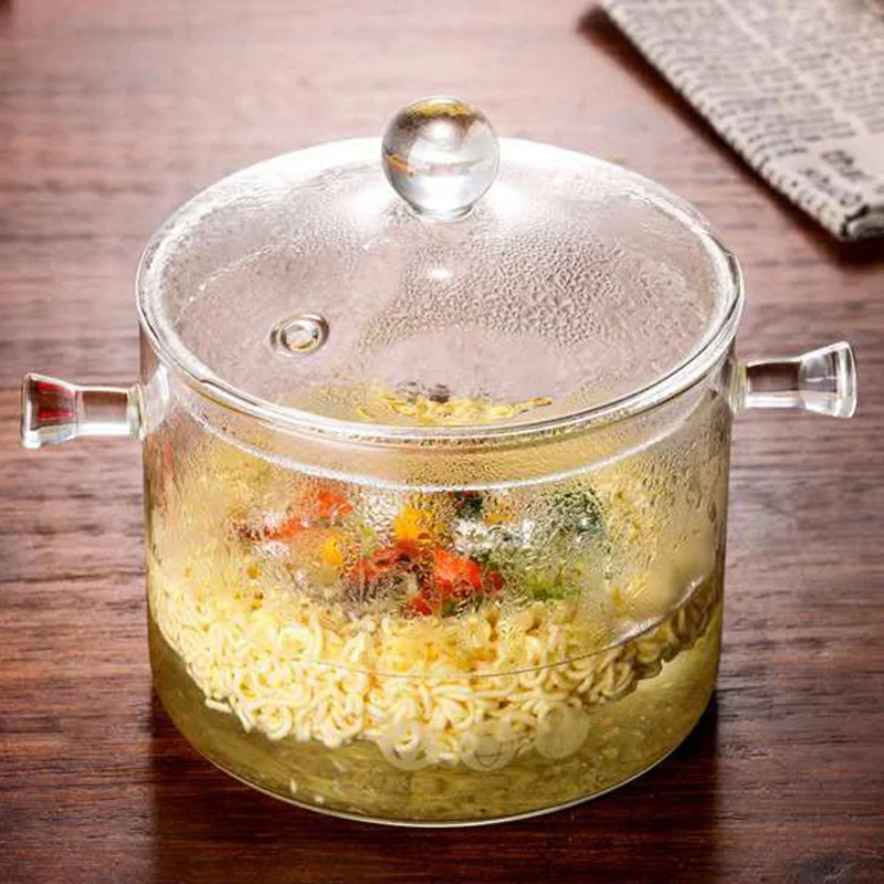 

Glass Pasta Noodles Bowl Heat Resistant Borosilicate Glass Saucepan Microwave Dishwasher Safe for Soup Pasta Baby Food DSS899