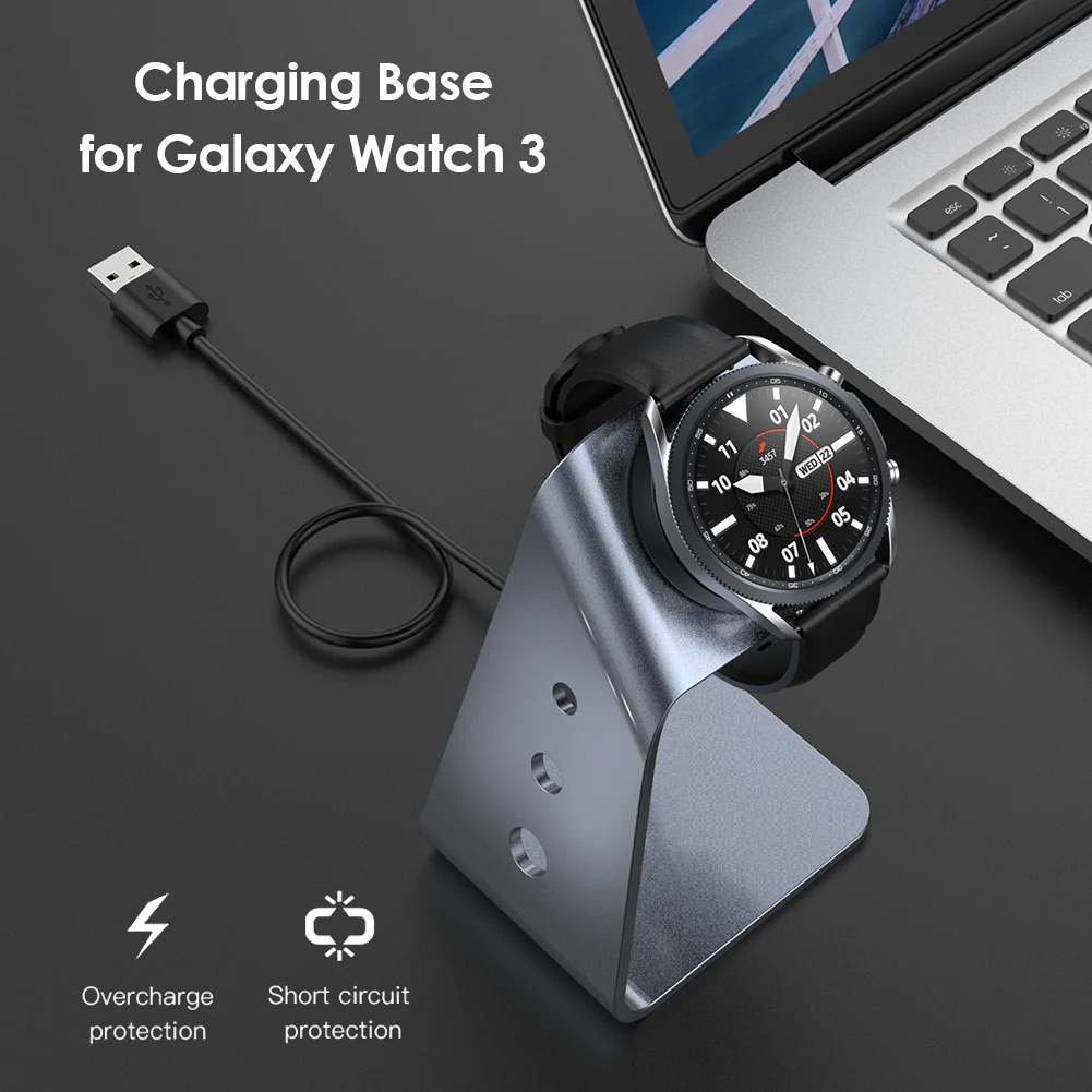

Smart Bracelet Replacement Charging Cable Charger Stand Aluminum Alloy Desktop Holder for Samsung Galaxy Watch 3 Active