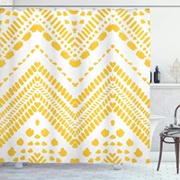 yellow chevron shower curtain waterproof bath curtain mustard white bath screen printed curtain for bathroom gif
