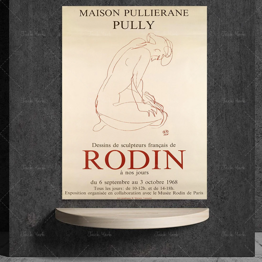 Винтажный выставочный плакат RODIN современное настенное искусство фотография