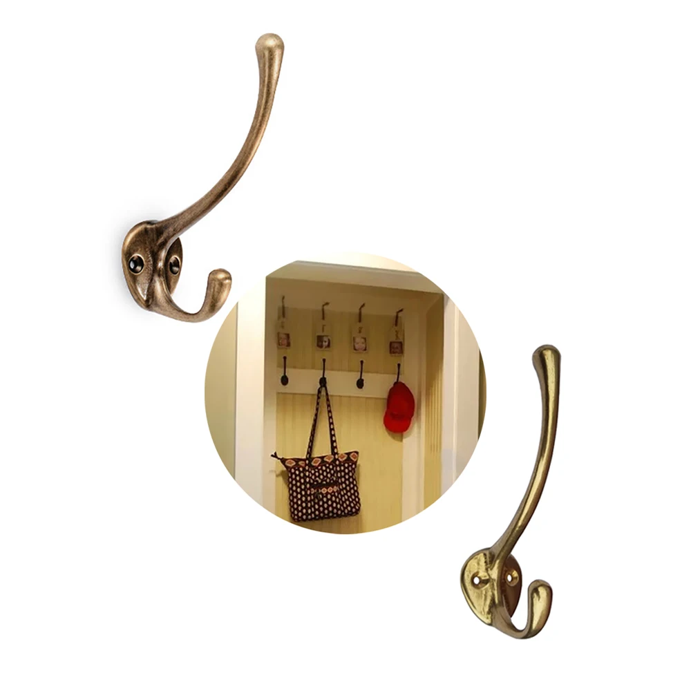 

Tiazza Antique Solid Brass Clothes Hooks Entryway Coat Hooks Scarf and Jacket Hangers Perfect Bath Towel Heavy Hook