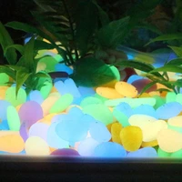 100pcs glow in the dark luminous stones pebbles walkway rock tank aquarium diy decor sp99